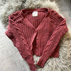 Abercrombie & Fitch Chunky Burgundy Cardigan
